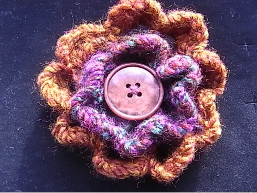Brown Crochet Corsage